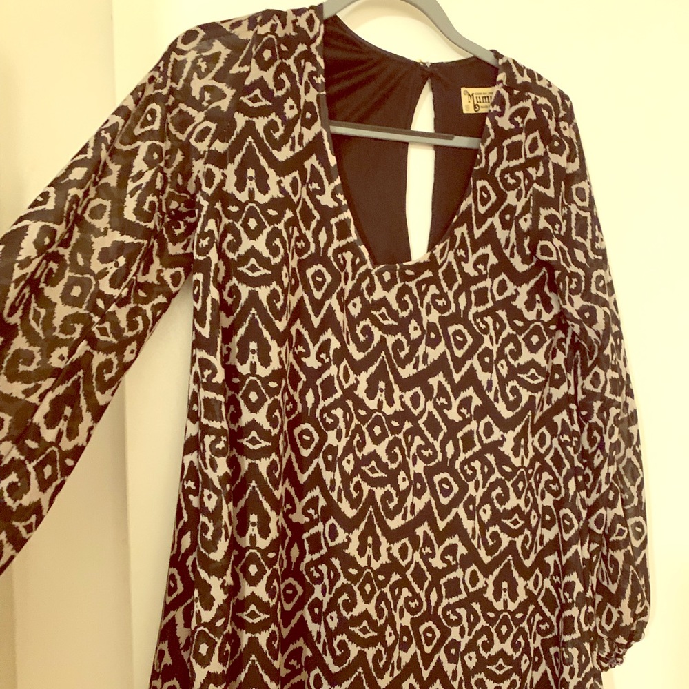 Printed Long Sleeve Tunic Top
